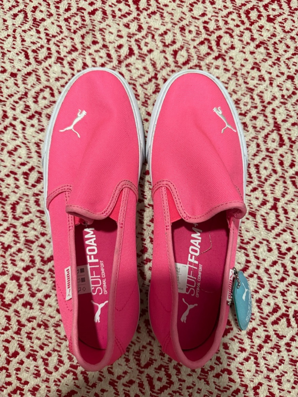Puma Hot Pink Slip-On Canvas Sneakers